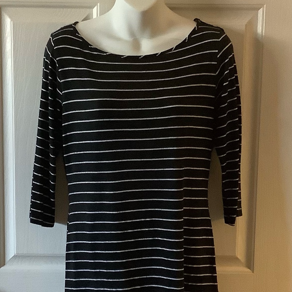 Black and White Striped Women's Top
